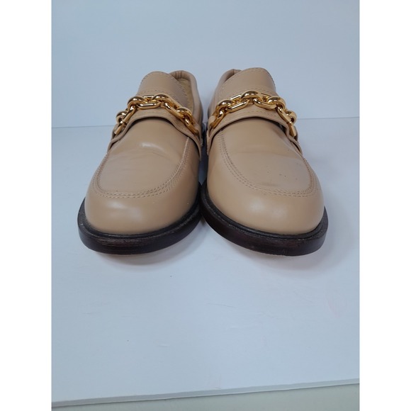 Schutz Dannie Tan Leather Flat Chain Link Loafer Womens Sz 10 B - Picture 4 of 16